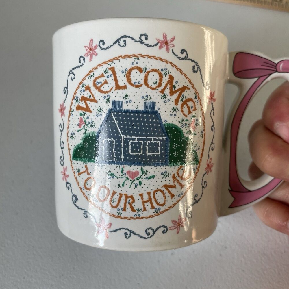 'Welcome To Our Home' Vintage Coffee Tea Mug Cup Cottagecore Country 12oz - Picture 8 of 9
